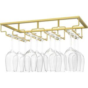 Nuovoware Wine Glass Rack, 4 Rows Wine Glass Holder Storage Hanger Metal Organiz